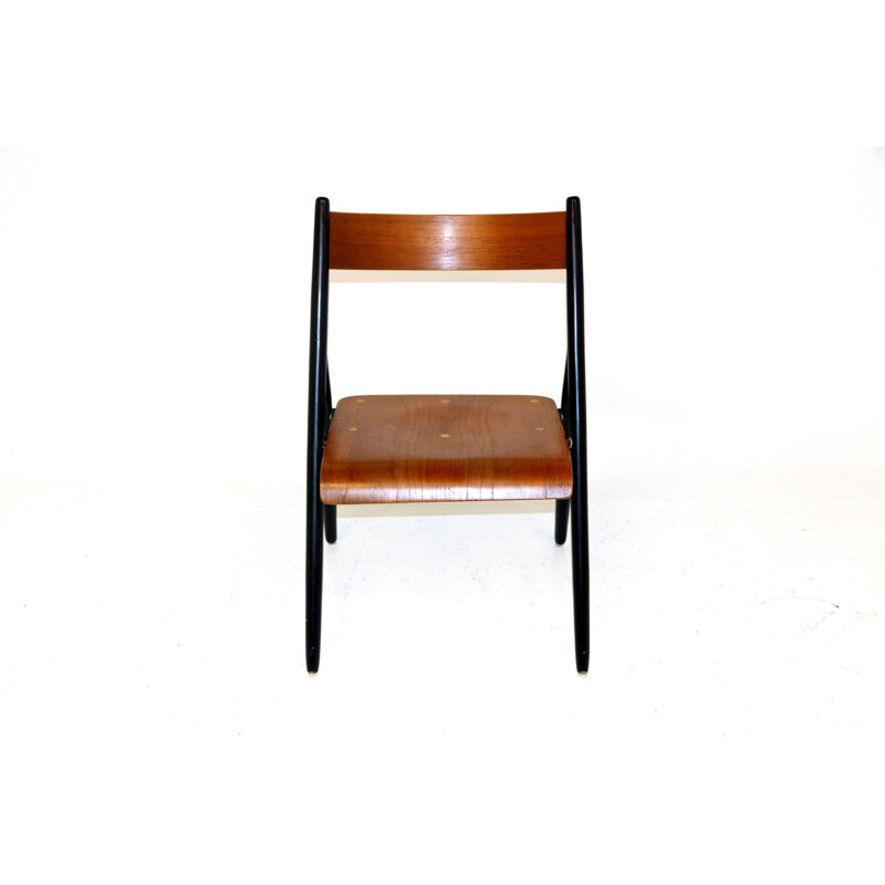 Vintage teak and beecwood chair, Sweden 1950