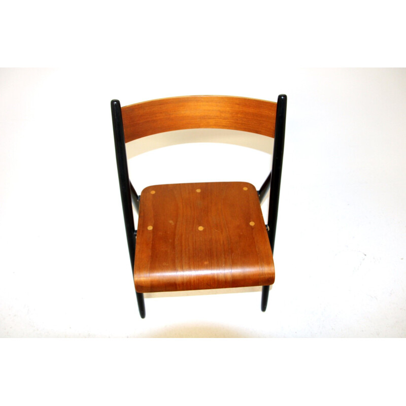 Vintage teak and beecwood chair, Sweden 1950