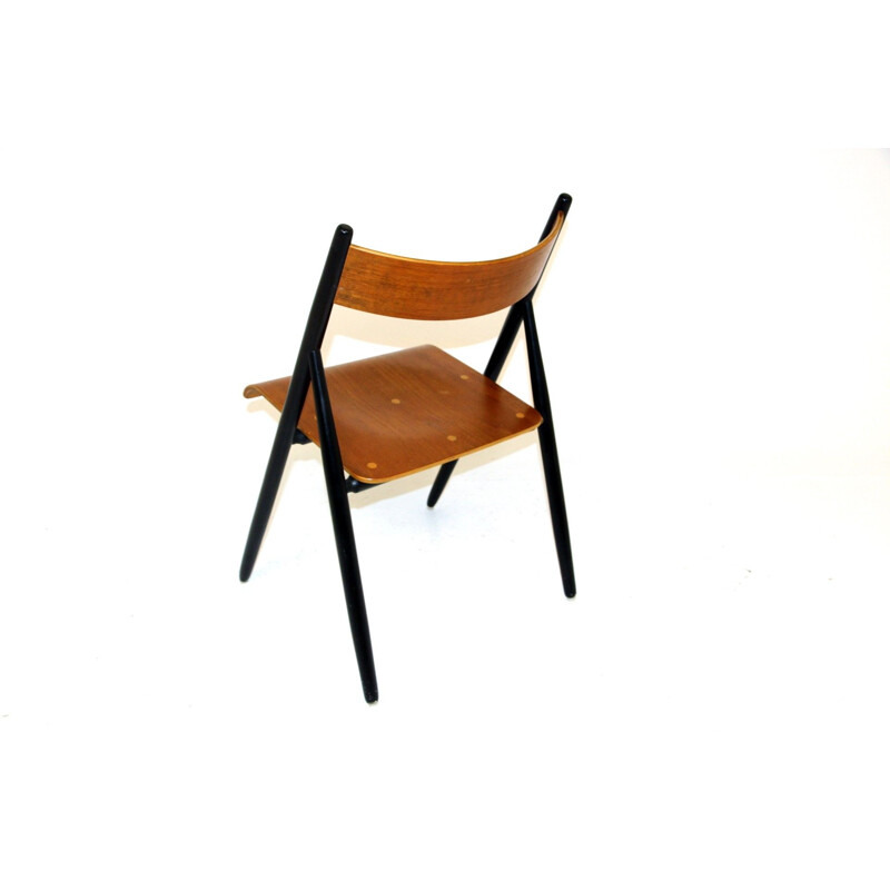 Vintage teak and beecwood chair, Sweden 1950