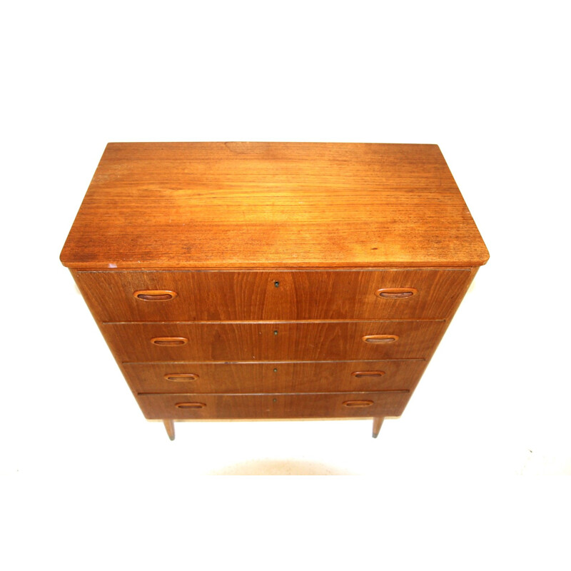 Vintage teak and beech chest of drawers, Sweden 1950