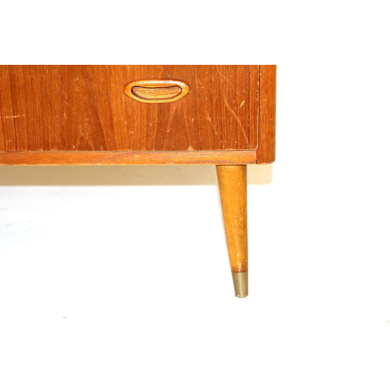 Vintage teak and beech chest of drawers, Sweden 1950