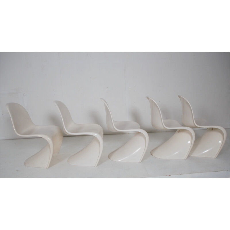 Conjunto de 5 cadeiras vintage de Verner Panton para Herman Miller, 1960