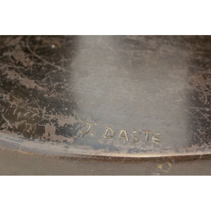 Mesa de café escultórica de bronze pinguim Vintage de J. Daste