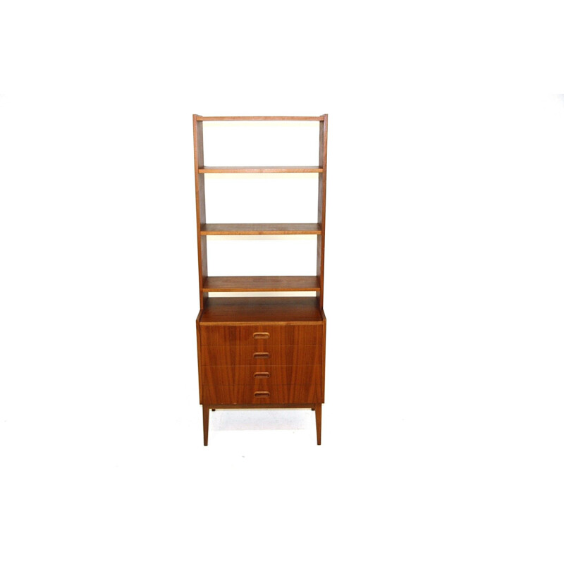 Vintage walnut bookcase, Sweden 1960