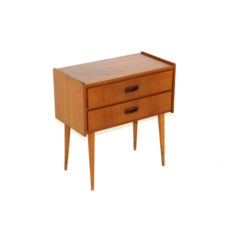 Vintage teak chest of drawers with 2 drawers, Sweden 1960s