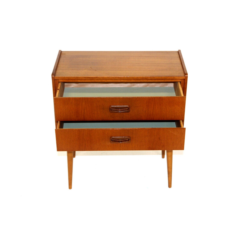 Vintage teak chest of drawers with 2 drawers, Sweden 1960s