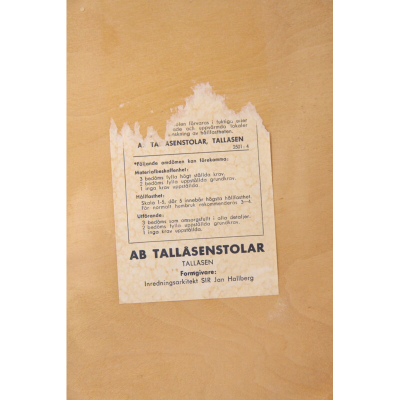 Pair of vintage chairs by Jan Hallberg for Tallåsen, Sweden 1960