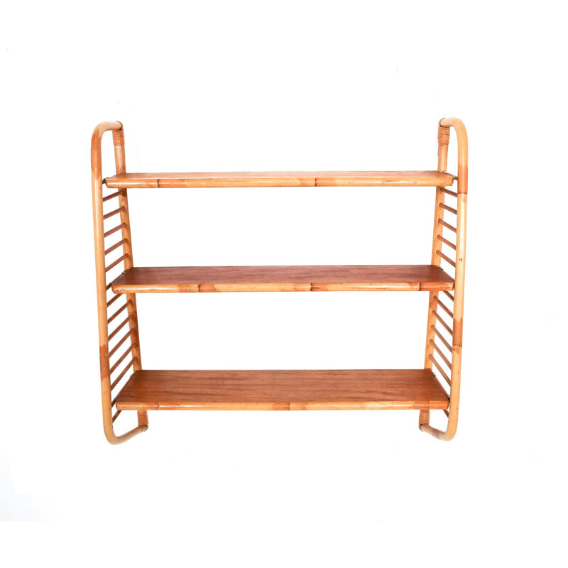 Modular vintage shelf in rattan