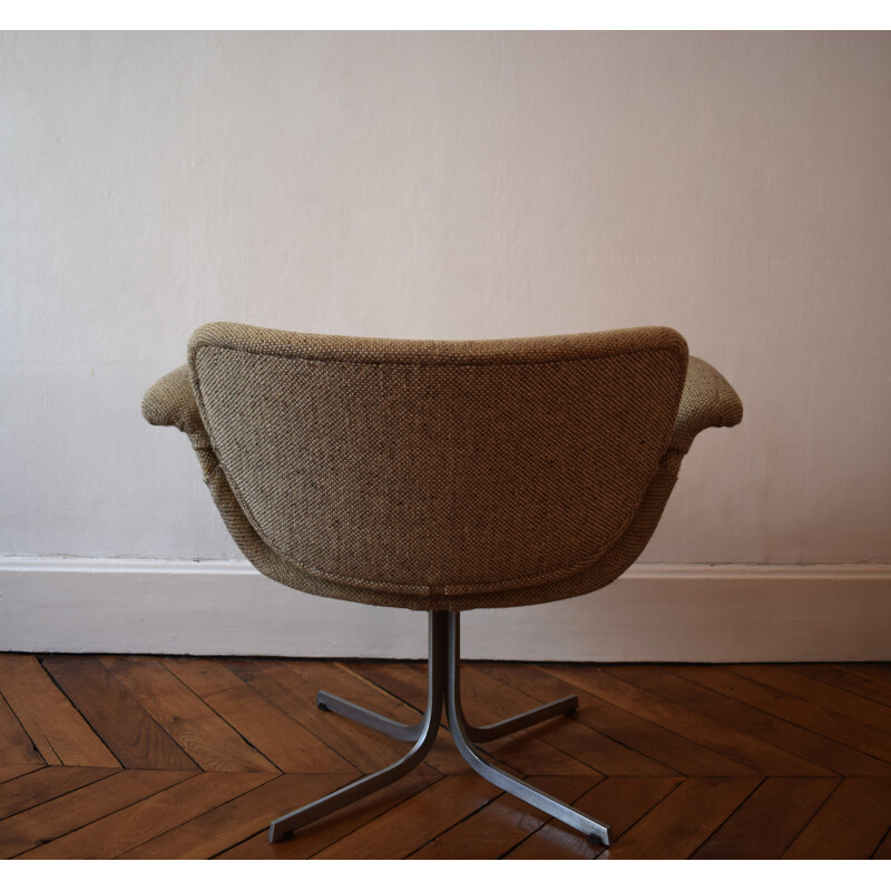 F543 Artifort armchair in brown fabric, Pierre PAULIN - 1965