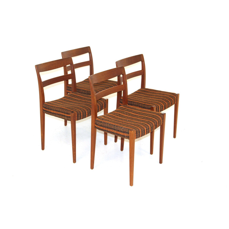 Set van 4 vintage teakhouten stoelen van Troeds, Zweden 1960