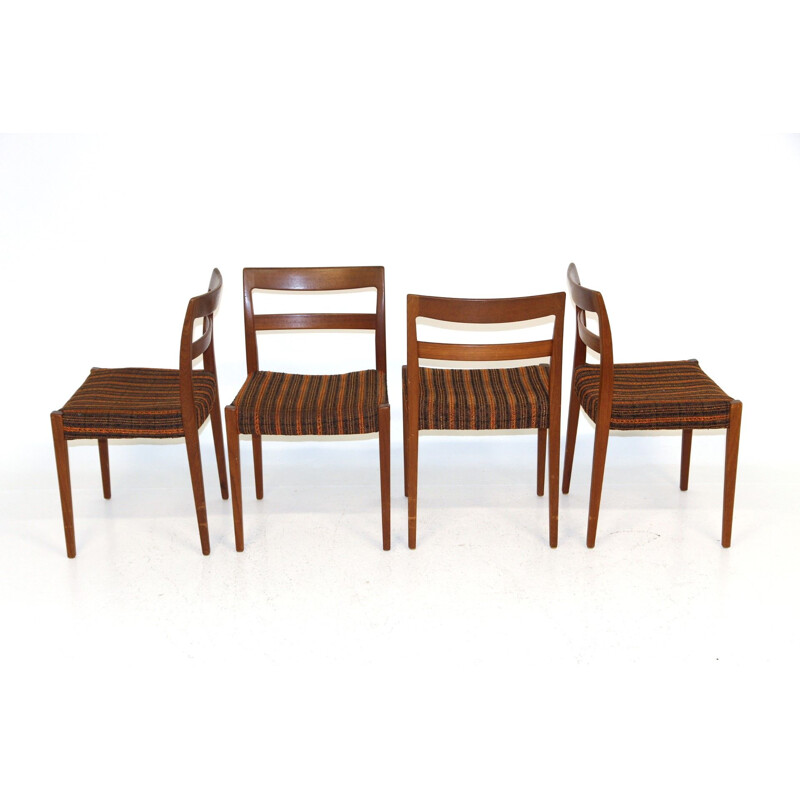 Conjunto de 4 cadeiras de teca vintage por Troeds, Suécia 1960