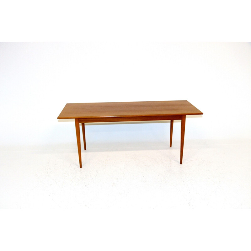 Table basse vintage rectangulaire en teck, Suède 1960