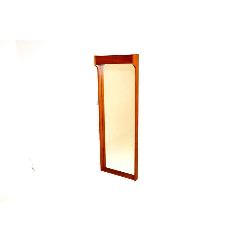 Vintage lighted teak mirror, Sweden 1960