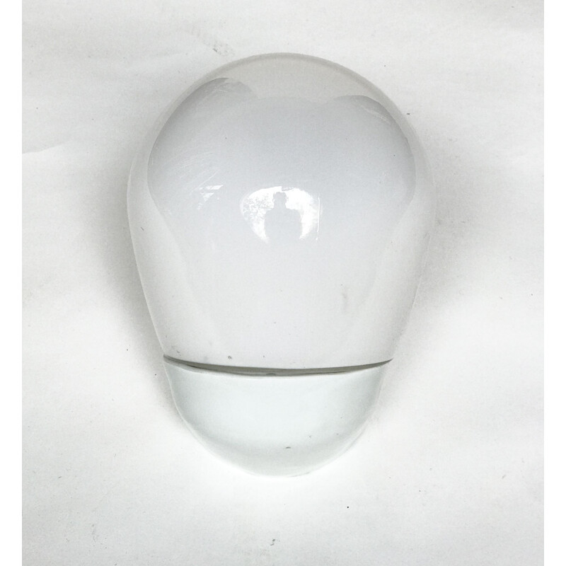Vintage wit porselein en melkglas wandlamp van Wilhelm Wagenfeld voor Lindner, Duitsland 1955