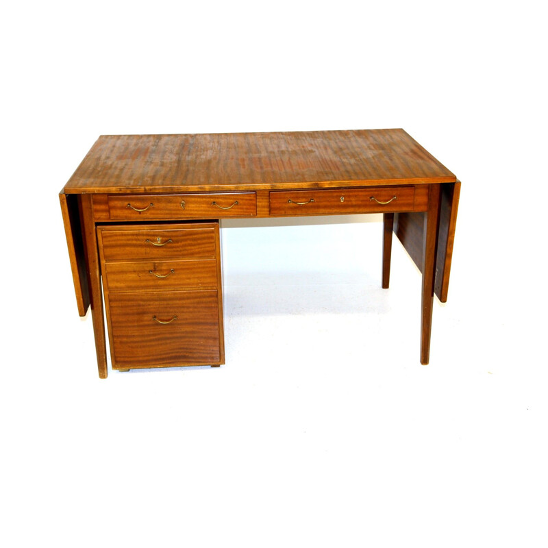 Vintage mahogany desk, Sweden 1950