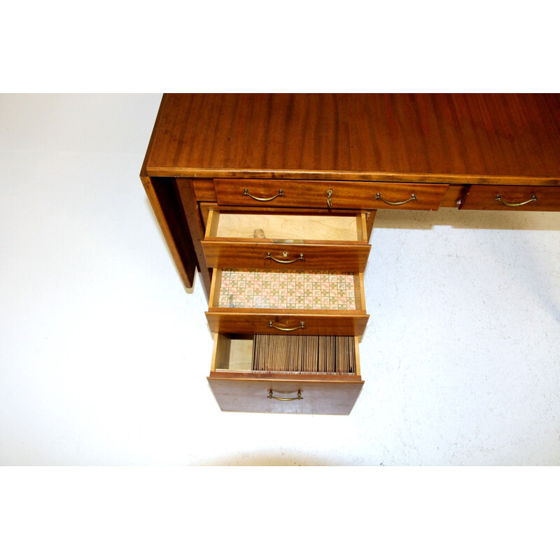 Vintage mahogany desk, Sweden 1950