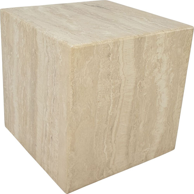 Italian vintage travertine side table, 1980s