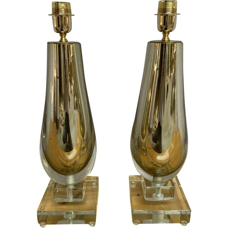 Paire de lampes vintage par Alberto Dona Murano, 1990
