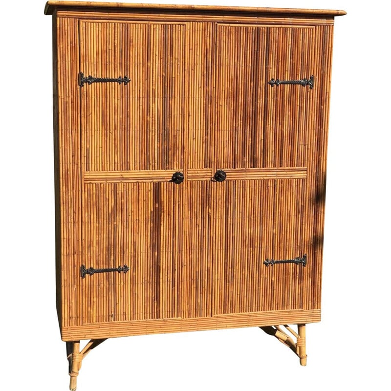 Mid century split bamboo cabinet, 1960