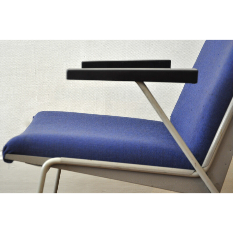 Ahrend de Cirkel armchair in blue fabric, Wim RIETVELD - 1950s