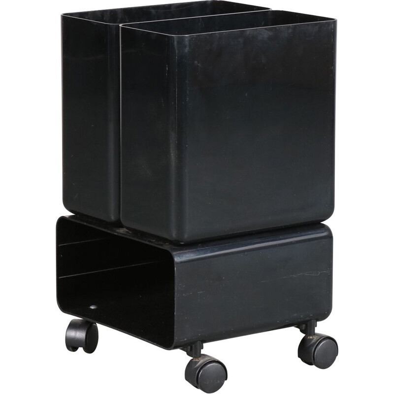 Mid century black trolley by G. Coslin for Longato Padova, Italy 1970s