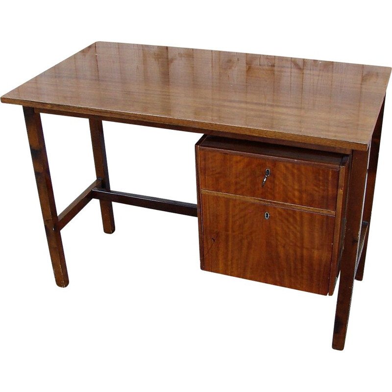 Bureau vintage en bois, Pologne 1960