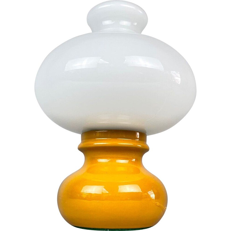 Vintage glass and ceramic table lamp, Czechoslovakia 1960