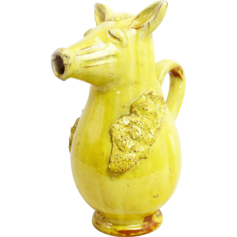 Vintage ceramic zoomorphic pitcher, 1950