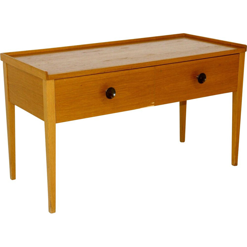 Vintage eikenhouten console, Zweden 1960