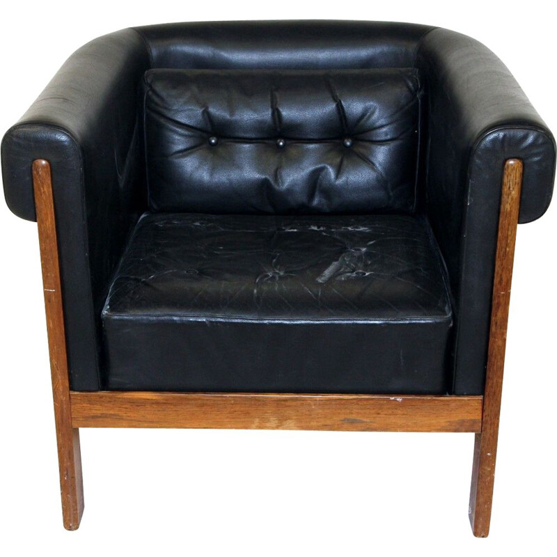 Vintage leather armchair by Börge Lindau & Bo Lindekrantz for Haglund & Söner Ab, 1960