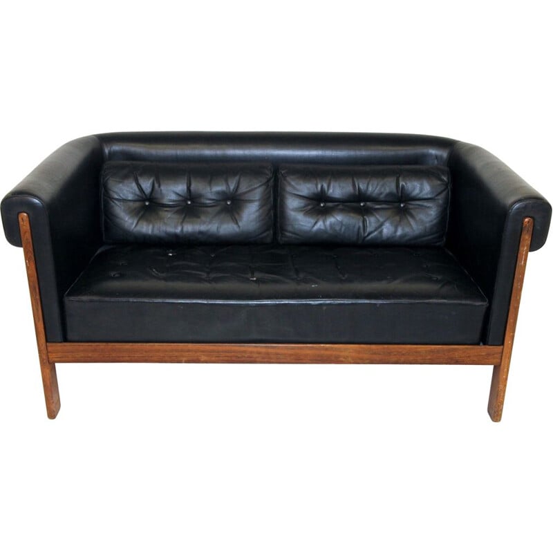 Vintage leather sofa by Börge Lindau & Bo Lindekrantz for Haglund & Söner ab, 1960