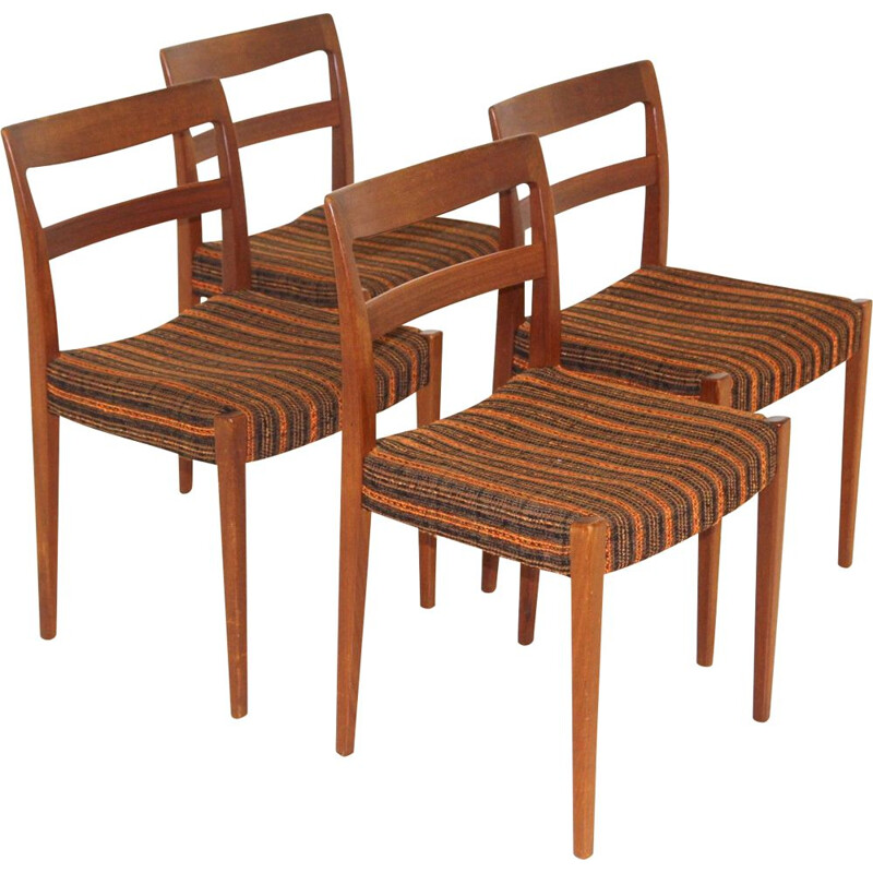 Conjunto de 4 cadeiras de teca vintage por Troeds, Suécia 1960