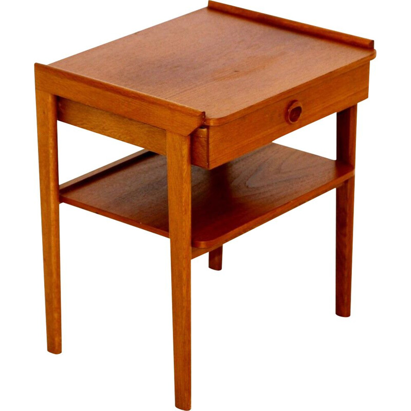 Vintage teak and oakwood night stand, Sweden 1960