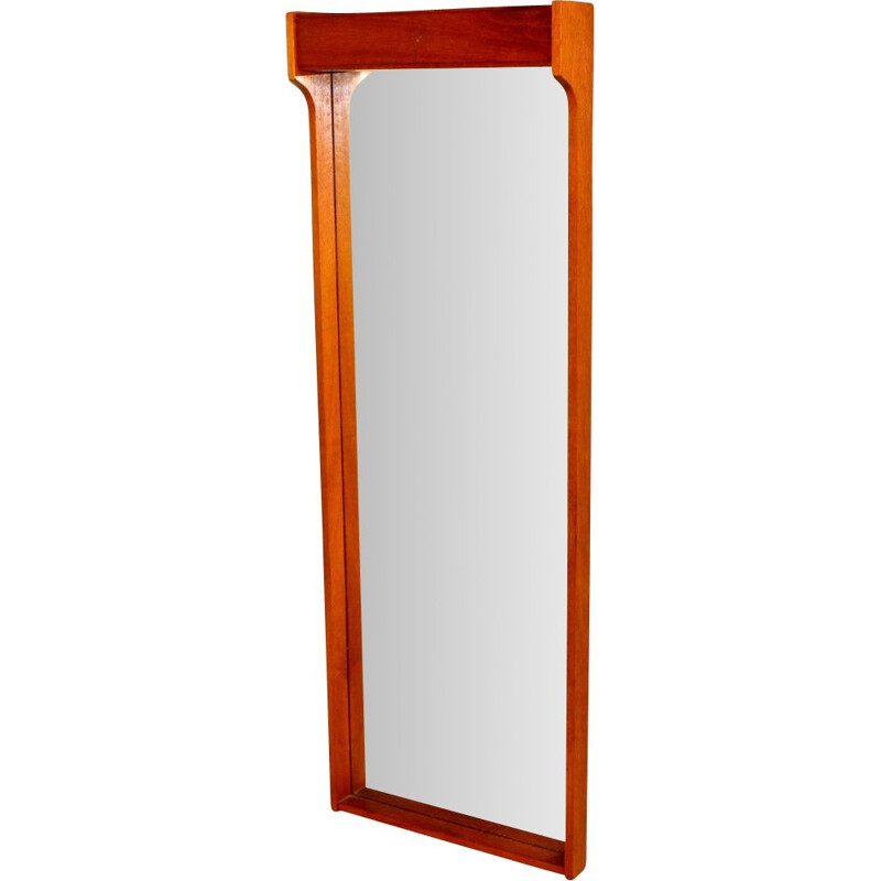 Vintage lighted teak mirror, Sweden 1960