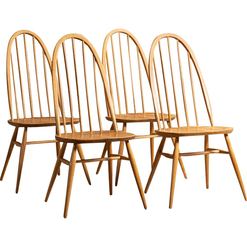 Set of 4 vintage Windsor Quaker chairs by Lucian Ercolani for Ercol, UK 1960