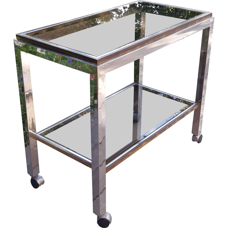 Vintage smoked glass console