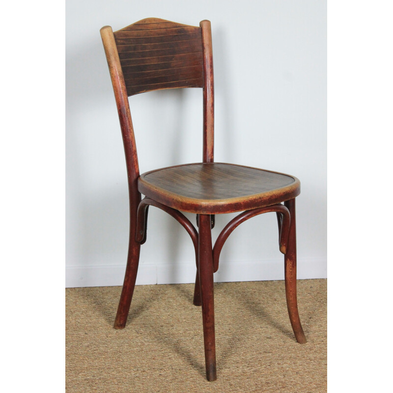 Set of 6 vintage Fischel bent beechwood bistro chairs, Austria