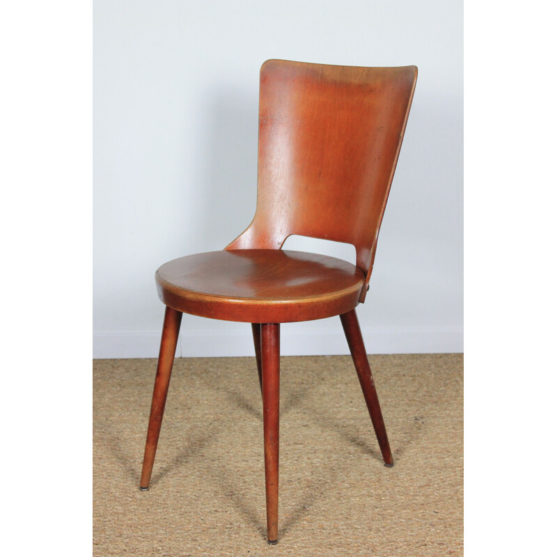 Pair of vintage Baumann Dove beechwood chairs, 1970