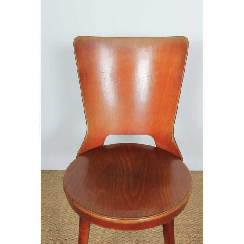 Pair of vintage Baumann Dove beechwood chairs, 1970