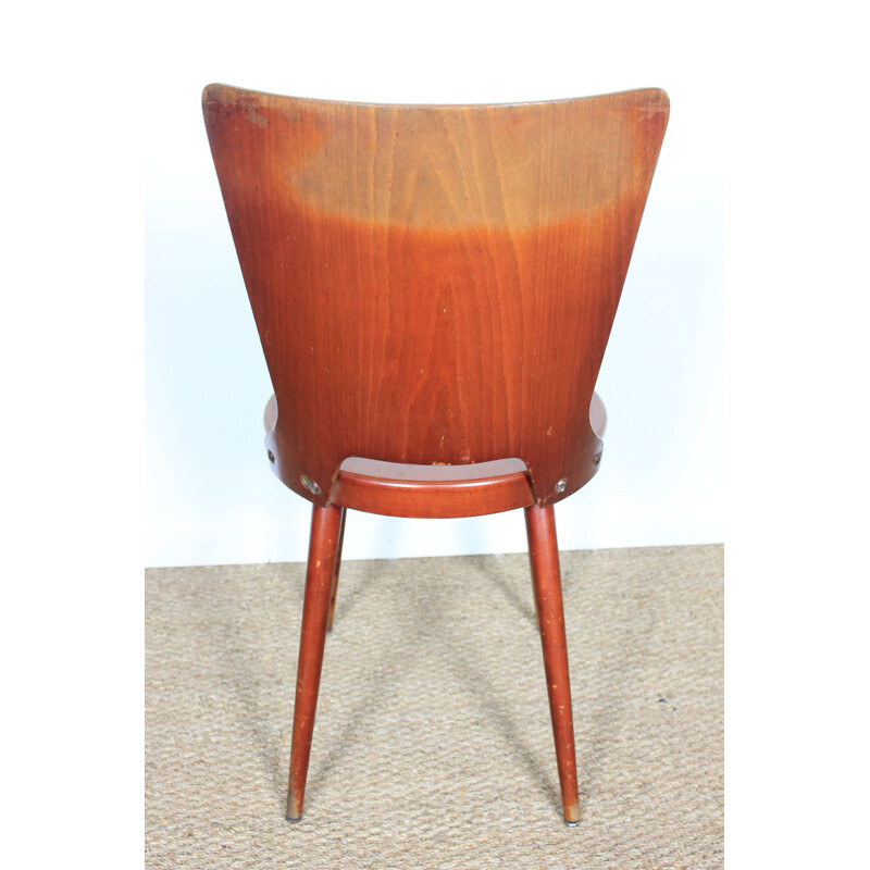 Pair of vintage Baumann Dove beechwood chairs, 1970