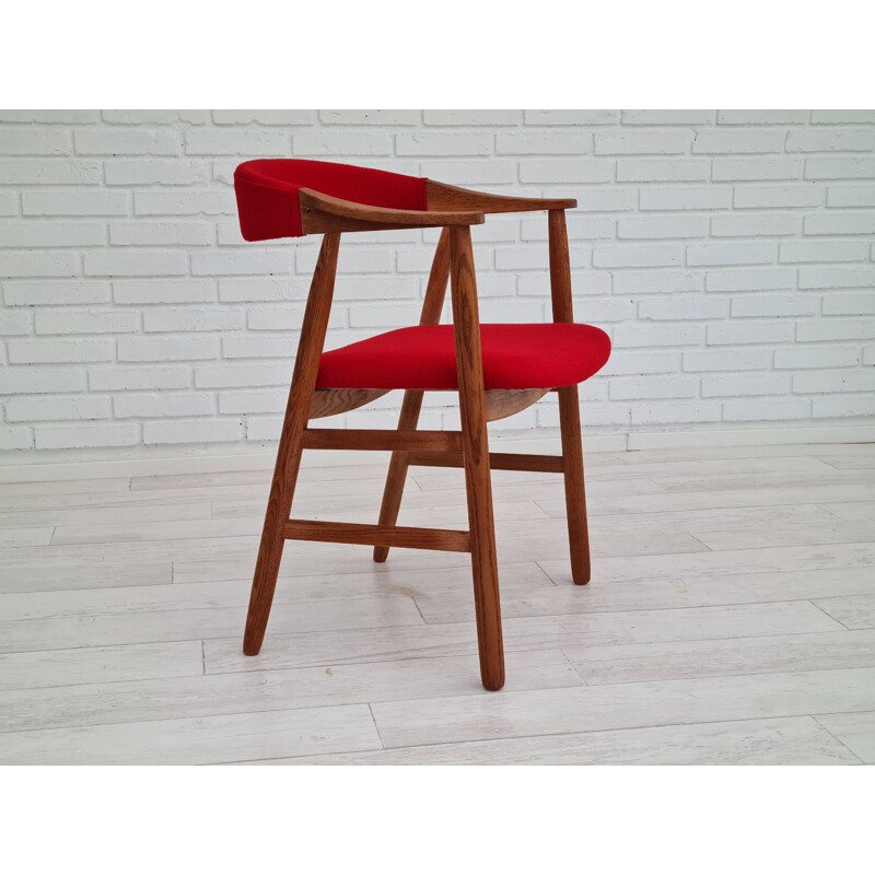 Danish vintage oakwood armchair in KVADRAT furniture wool, 1970s