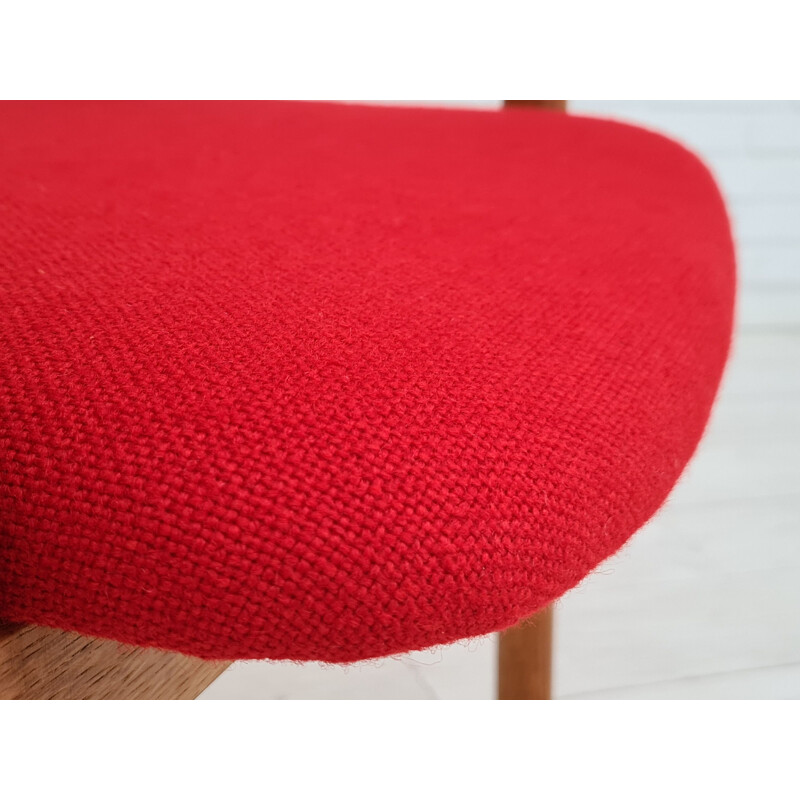 Danish vintage oakwood armchair in KVADRAT furniture wool, 1970s