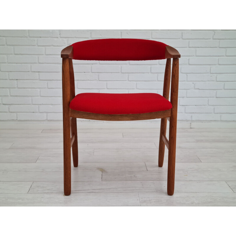 Danish vintage oakwood armchair in KVADRAT furniture wool, 1970s
