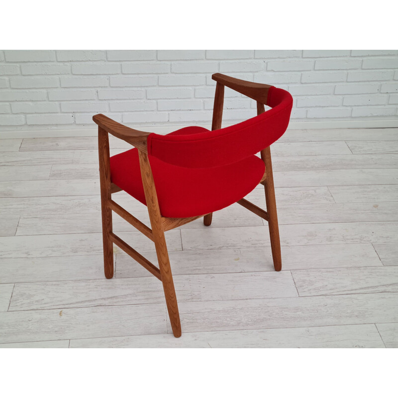 Danish vintage oakwood armchair in KVADRAT furniture wool, 1970s