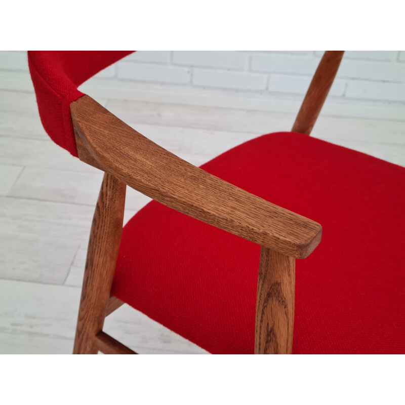 Danish vintage oakwood armchair in KVADRAT furniture wool, 1970s
