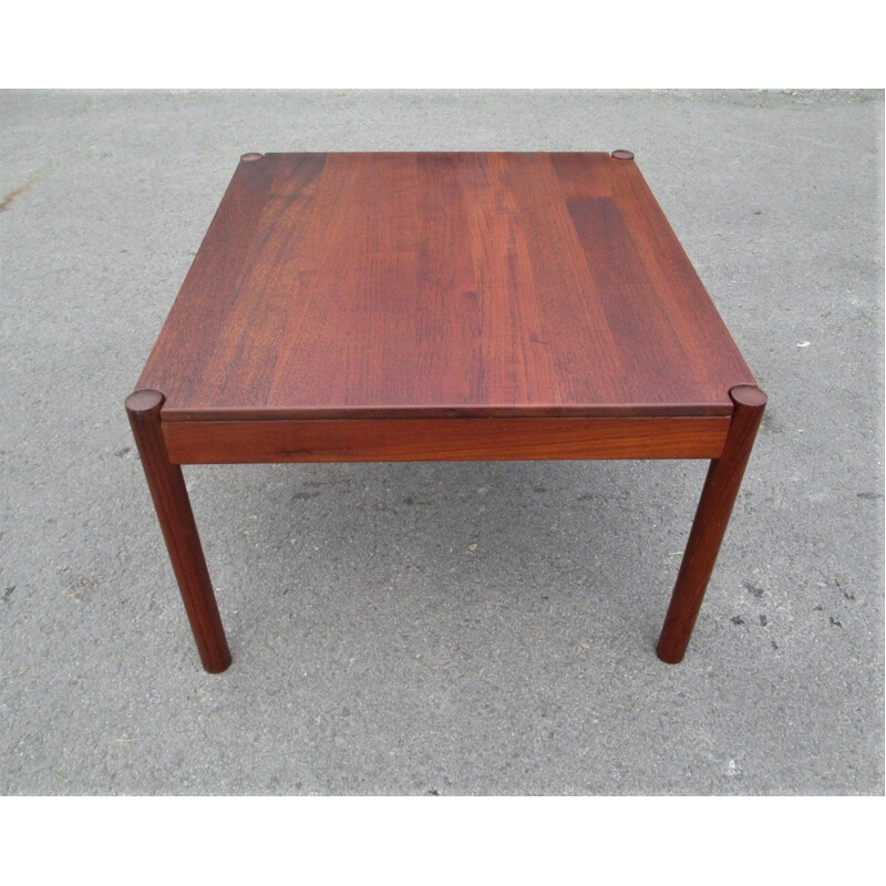 Table basse vintage en teck massif pour Magnus Olesen, Danemark 1960