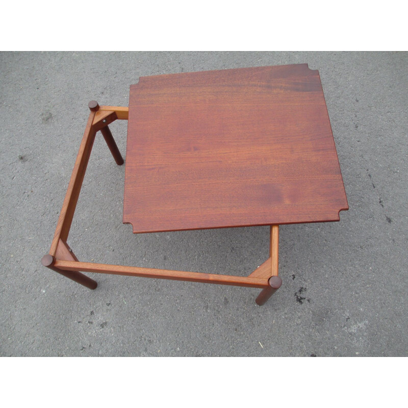 Table basse vintage en teck massif pour Magnus Olesen, Danemark 1960