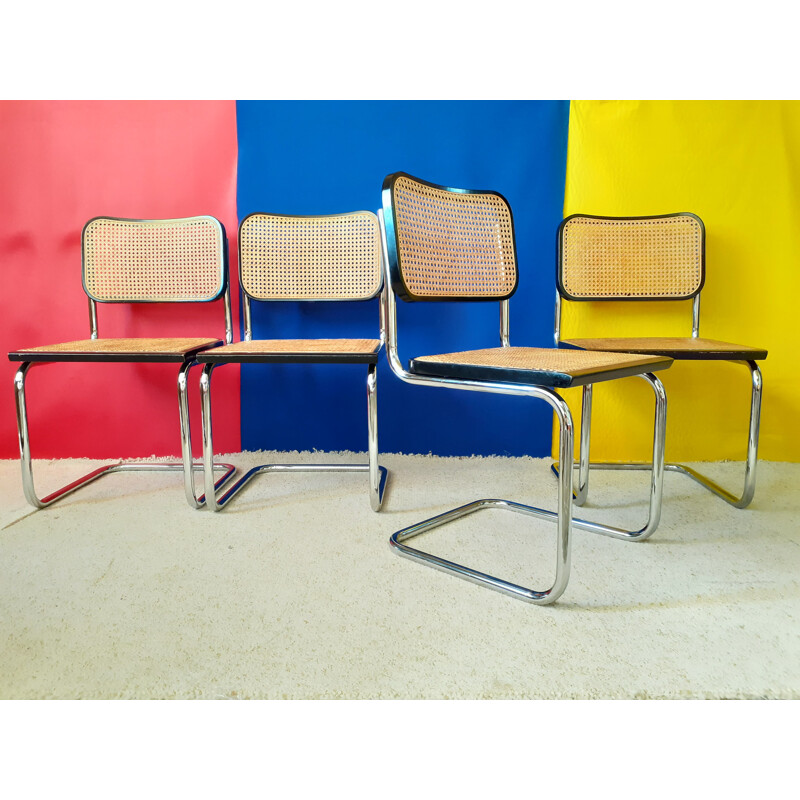 Set of 4 vintage b32 chairs by Marcel Breuer, 1970-1980