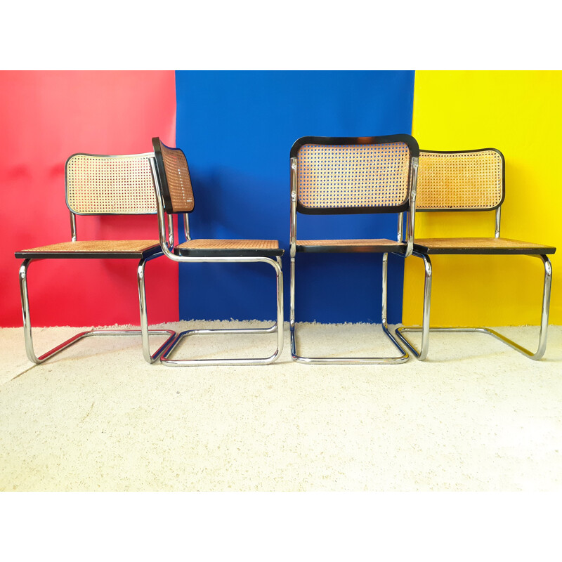 Set of 4 vintage b32 chairs by Marcel Breuer, 1970-1980