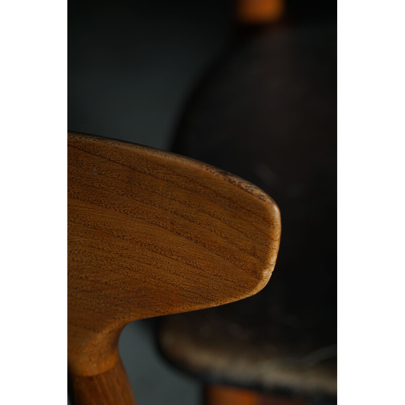 Set of 4 Danish mid century teak dining chairs by Harry Østergaard, 1960s